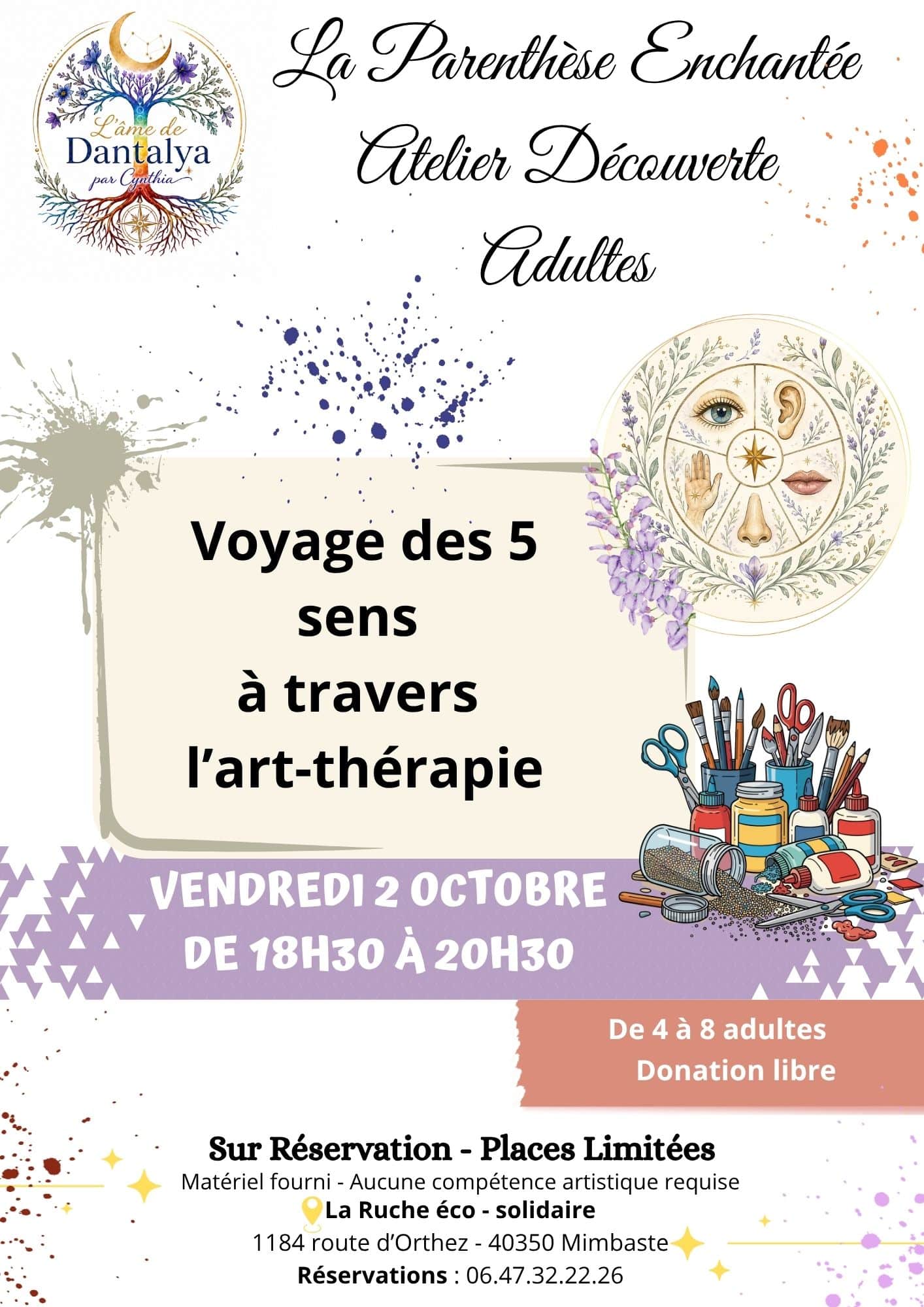 atelier art thérapie adulte vendredi 2 octobre