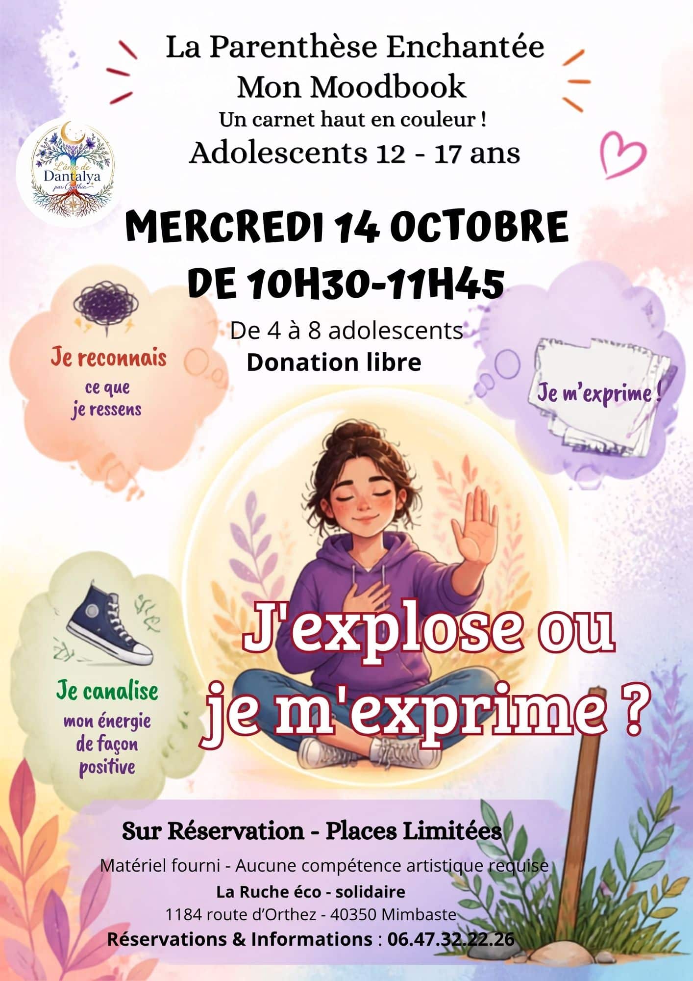 atelier art thérapie ado mercredi 14 octobre